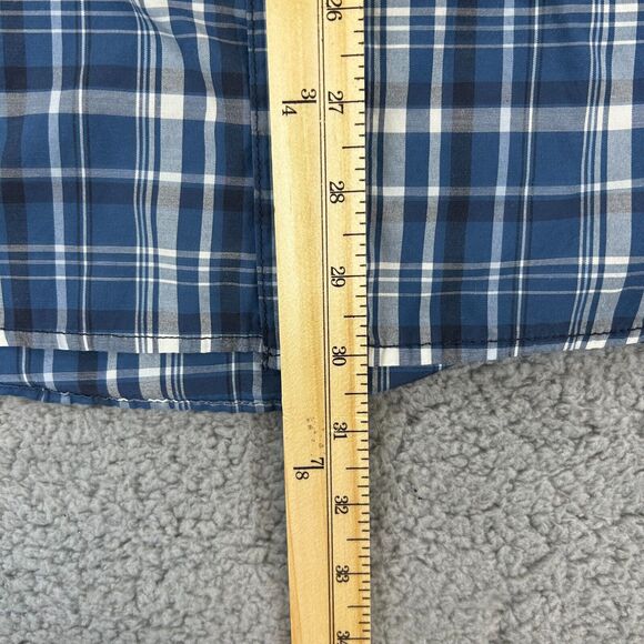 Vintage GH Bass Shirt Mens Large Blue Plaid Button Up Pocket Outdoor - Picture 6 of 10